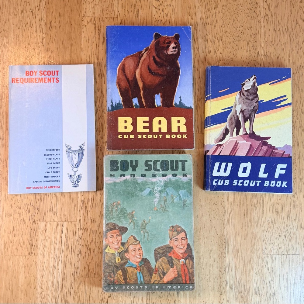 Vintage Boy Scouts Book Lot 4 Wolf Bear Cub Scout 1954 1967 Handbook 1969